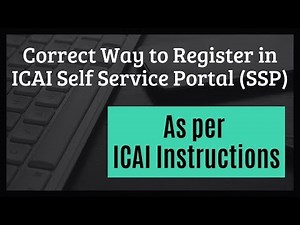Correct Way to register in SSP Portal || As per ICAI instructions