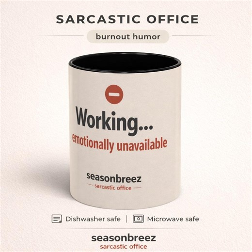 Working Emotionally Unavailable Mug, Funny Office Humor Coffee Mug - Etsy