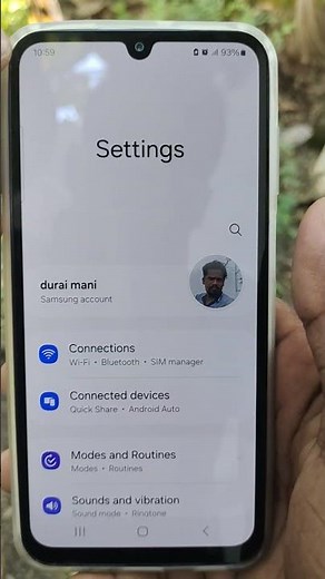Accounts and backup settings in Samsung mobiles