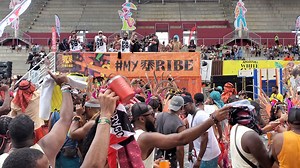 Machel Crosses The Socadrome: Machel Montano, a contender for the Carnival 2025 Road March title, carries Tribe across the stage at the Socadrome with his popular hit, 'Pardy.' Video: Sunil Lalla | TTT Live Online