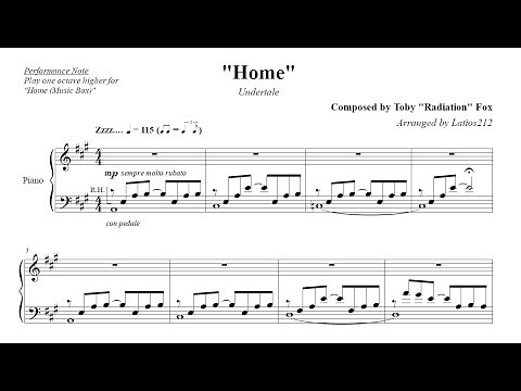 Undertale - Home (Piano Sheet Music)
