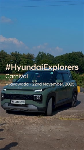 Vijayawada came alive with excitement at the Hyundai Explorers Carnival! From thrilling drive experiences and fun-filled games to vibrant music and cheerful moments, our Hyundai family made it a celebration to remember. Thank you for joining us and making this day truly special! #Hyundai #HyundaiIndia #AisiCareNowhere #myHyundaiCare #ILoveHyundai #HyundaiExplorersCarnival | Hyundai India