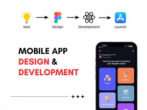 A mobile app design prototype in Figma capturing your app's full vision.