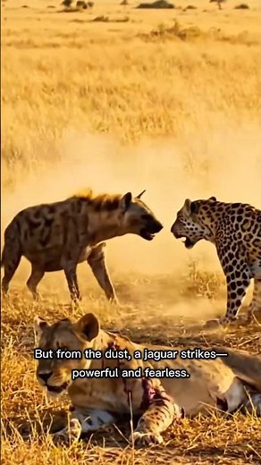 "Jaguar vs Hyena – Epic Savannah Battle | Lioness Rescue" #lion #shorts