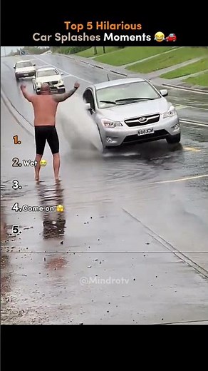 Top 5 Hilarious Car Splashes Moments (Splash Chaos on the Streets!) 😂🌊