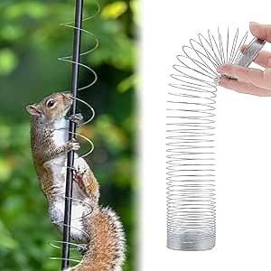 Squirrel-Proof Spring Device Metal Squirrel-Proof Spring Squirrel Barrier Spring Type Coil for Outdoor Bird Feeder Poles Accessories (1 Pc)