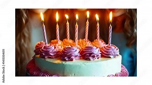 Two Young Women Blowing Out Candles on a Birthday Cake ,Video 4K