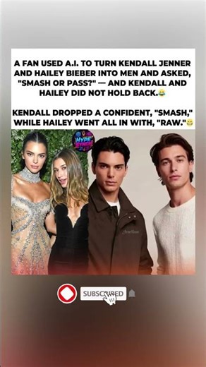 AI TURNED THEM INTO MEN! Kendall Says "SMASH" & Hailey's Response Is WILD! 🤯#shorts