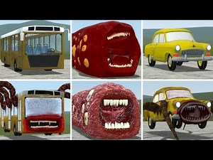 OLD AND NEW UPDATE: BUS EATER, TRAIN EATER, CAR EATER VS ALL TREVOR HENDERSON MONSTER BATTLE In GMOD