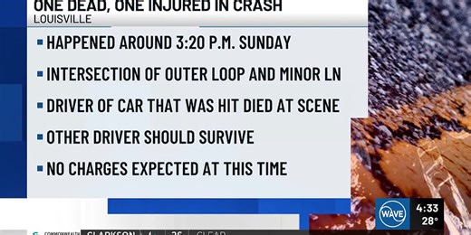 1 dead, 1 injured in crash on Outer Loop