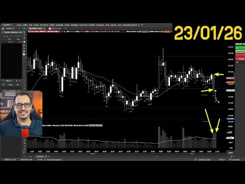 DIA LENTO NO OPERACIONAL! Trade no fundo do range e saída protegida ⏳ DIÁRIO DE TRADE 23/01/26