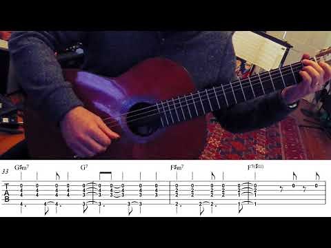 One Note Samba guitar tab in E- AC Jobim