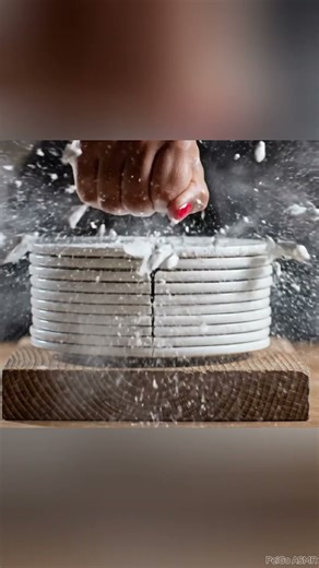 Karate Chop vs Crystal Plates! 🖐️💥 ASMR #Shorts