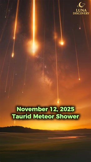 November 12, 2025 — Taurid Meteor Shower The night sky will blaze with slow, golden fireballs — the Taurids, a gentle reminder from the cosmos that even endings can be beautiful. 🌠 | Luna Discovery