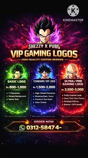 “Custom Anime Gaming Logos – Simple to Ultra VIP! 😎”