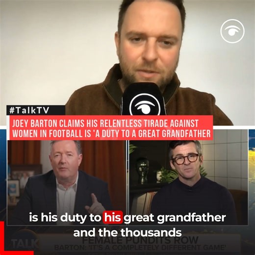 4.5K views · 69 reactions | Joey Barton claims his crusade against women in men's football is his "duty" to his great grandfather and "thousands of men like him" who fought in WW1 勞 | The London Economic | Facebook