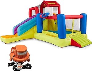 BANZAI 2-in-1 Ultimate Combo Pack (Aqua Sports Water Park & Climb 'N Bounce Clubhouse), Multi