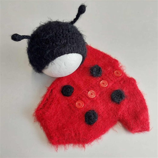 Newborn Ladybug Costume Easter Knit Outfit Suit Bodysuit Romper Overall Bonnet Infant Baby Boy Girl Gift Party Carnival Photography Props - Etsy UK