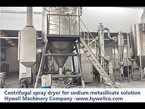 Centrifugal spray dryer for sodium metasilicate solution