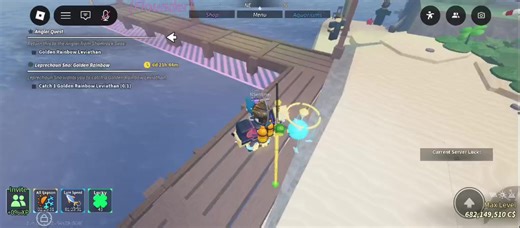 review leprechaun line new rod fisch from completing captain quest it can give server luck #fisch #stpatricksday