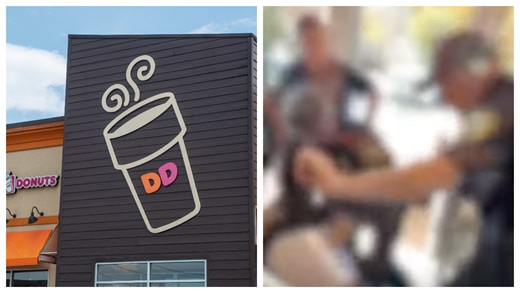 Cop Pushed Through A Window During A Huge Fight Among High School Students At A Dunkin' Donuts