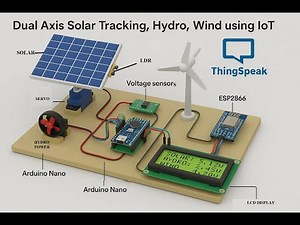 Dual Axis Solar Tracking,Hydro,Wind using IOT