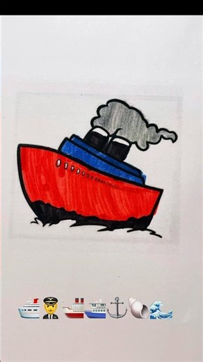⛴️cute little boat#coloring #colors #ytshorts #cute #boat #art #drawing #trending