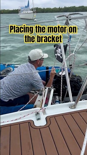 How we place the motor on our DIY bracket #sailboat #boat #outboards