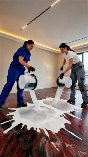 Luxurious bedroom with emerald Red epoxy flooring 💖✨