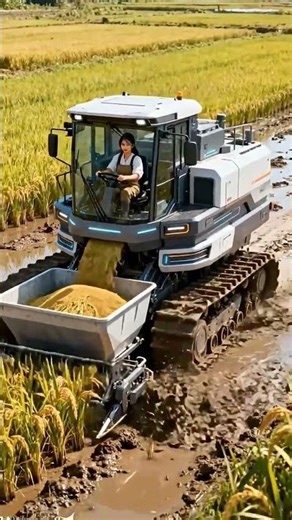 Rice Harvesting process using an advanced harvester