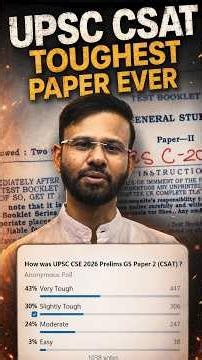 UPSC CSAT 2026 – Toughest Paper Ever? 😱 #upsccsat2026
