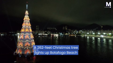 Giant 262-feet Christmas tree transforms Rio's iconic shoreline