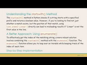 How to Effectively Find the Index of a String After Using the startswith() Method in Python