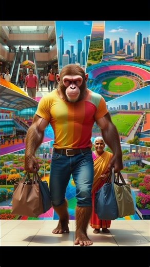 The Pahalwan Monkey’s City Adventure with Dadi! #shorts #dadi #aistory #monkey