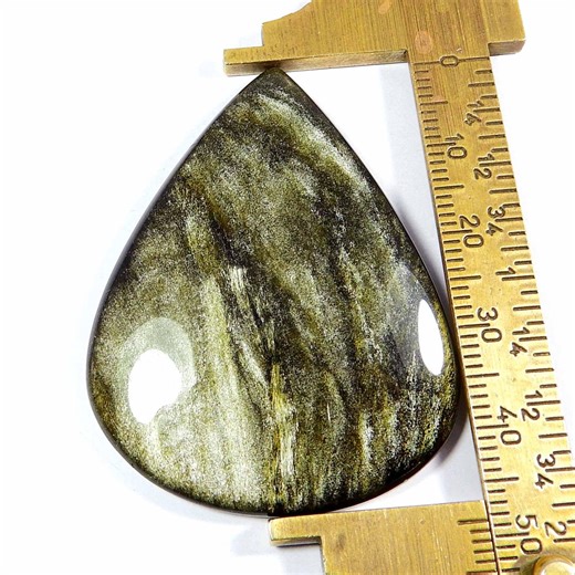 Exotic~ Natural Sparkle Obsidian. Golden Sheen Obsidian Gemstone. Golden Obsidian Cabochon. Pear Shape Obsidian Jewelry Use 71ct KB-11238 - Etsy