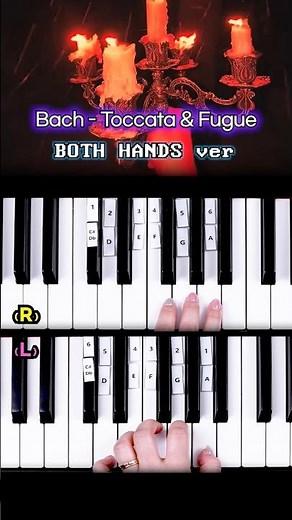Bach Toccata Fugue 🧛 Easy to Play with 6 Piano Keys 🎹