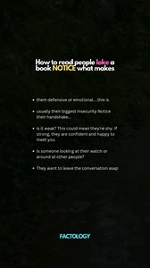 37K views · 190 reactions | How to read people loke a book NOTICE what makes. | Factology | Facebook