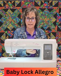 Unleash your creativity with the Baby Lock Allegro Quilting Machine! 🧵✨ Perfect for both beginners and seasoned quilters, this machine offers: 12" of Creative Space: Work comfortably on large projects! 🛏️ 200 Built-In Stitches: Endless options to express your style! 🎨 Programmable Needle Up/Down: Achieve precision on every stitch! 🔍 High-Speed Performance: Sew up to 1,000 stitches per minute! ⏱️ Built-In Needle Threader: Quick and easy setup! 👀 Elevate your quilting game with the Baby Lock 