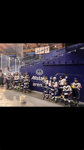 These Squirts are living their best lives like AHL pros at Allstate Arena. Trailing 3-0 in the 3rd, they never came back. They scored 3 goals in 3 minutes in the middle of the 3rd period to force 3v3 in OT. And with 3 mins left in OT, we buried 1 to win. Shout out to our goalies who gave us a fighting chance. #northbrookbluehawks #bluehawkpride #hockeylife❤️🏒🥅 #allstatearena #squirthockey | Northbrook Bluehawks Hockey