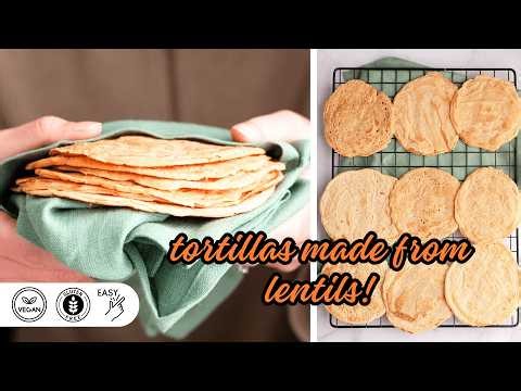 How to make red lentil tortillas (easy & gluten free!) | Vegan Recipes #lentilrecipe #tortillas