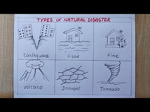Different Types of Natural Disaster drawing easy| International day of Disaster reduction drawing