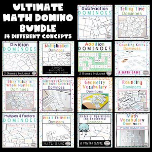Math Games Bundle | Math Centers Bundle | Math Dominoes Ultimate Bundle
