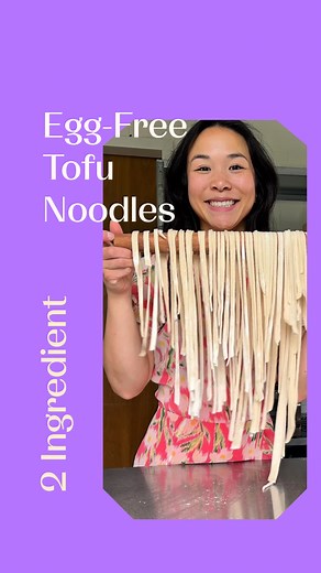 🍜 Tofu flour = noodles? YES. 2 ingredient, high protein noodles No eggs, just tofu magic! I know it sounds strange, but trust me: this works because of the science. 1. Moisture – Tofu is around 80% water, so it naturally hydrates the flour 2. Protein – Soy proteins give structure as they heat and set, like eggs 3. Fat starch – Adds tenderness and create a chewy bite This means tofu isn’t just in the dough, it is the dough. High-protein, plant-based, and so satisfying. I served it with a salty-s