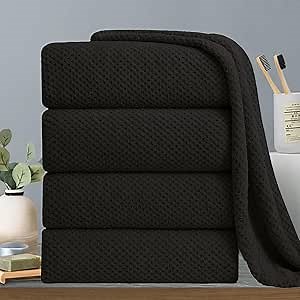 Extra Large Bath Towels Set 35x70 Inches - Dark Coffee Luxury 600 GSM Oversized Bath Sheet Towel,Ultra Soft Microfiber - Quick Dry,Highly Absorbent Shower Towels Spa Hotel Bathroom Towel Set (4-Pack)