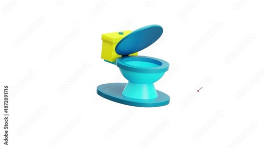 3d animation cleaning toilet plunger hygiene sanitation bathroom plumbing suitable for conveying concepts of bathroom maintenance, plumbing services, and domestic hygiene