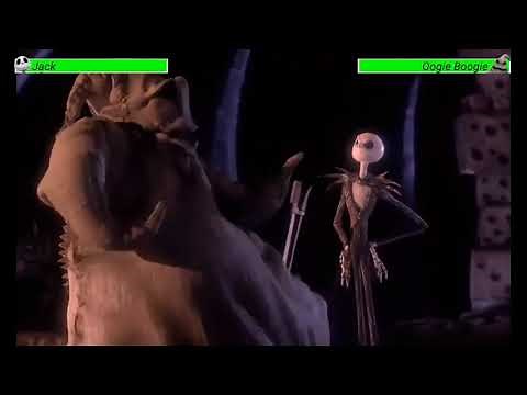 Jack Skellington vs. Oogie Boogie with healthbars