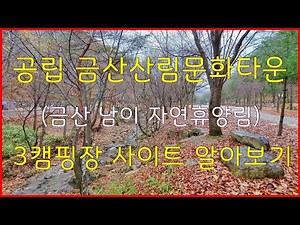 공립 금산산림문화타운(남이자연휴양림) 3캠핑장 사이트 알아보기