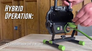 PowerSmith 2-in-1 Hybrid LED Work Light, 5000 Lumen AC Light 1000 Lumen Rechargeable Light, 5 ft. 16 gal. Extension Cord PWL50R10H