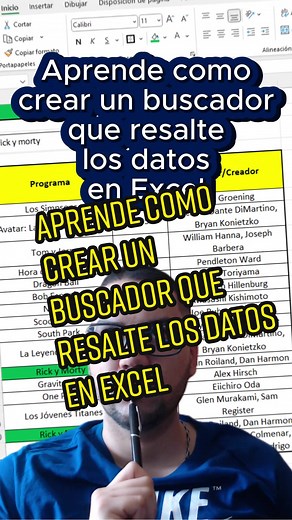 Aprende como crear un buscador que resalte los datos en Excel #LoDescubriEnTikTok #aprendeentiktok