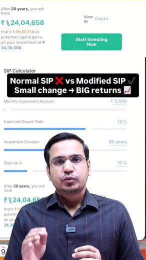 Normal SIP vs Modified SIP - Which one gives BETTER returns?🤔💰 [Mutual funds,Finance,money,explore,share market] #SIP #ModifiedSIP #MutualFunds #InvestmentTips #WealthBuilding #PersonalFinance #SIPInvestment #FinanceTips #SmartInvesting #financereels | Anil Insights